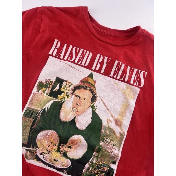Elf Christmas Shirt Mens Small Red Holiday Pullover Short Sleeve Cotton Unisex - Picture 7 of 7
